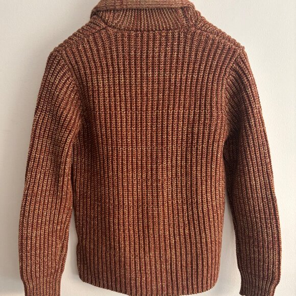 BNWT RRL Thick Rust Marl Wool Cotton Shawl Collar Cardigan - Small Made in USA - Picture 5 of 12
